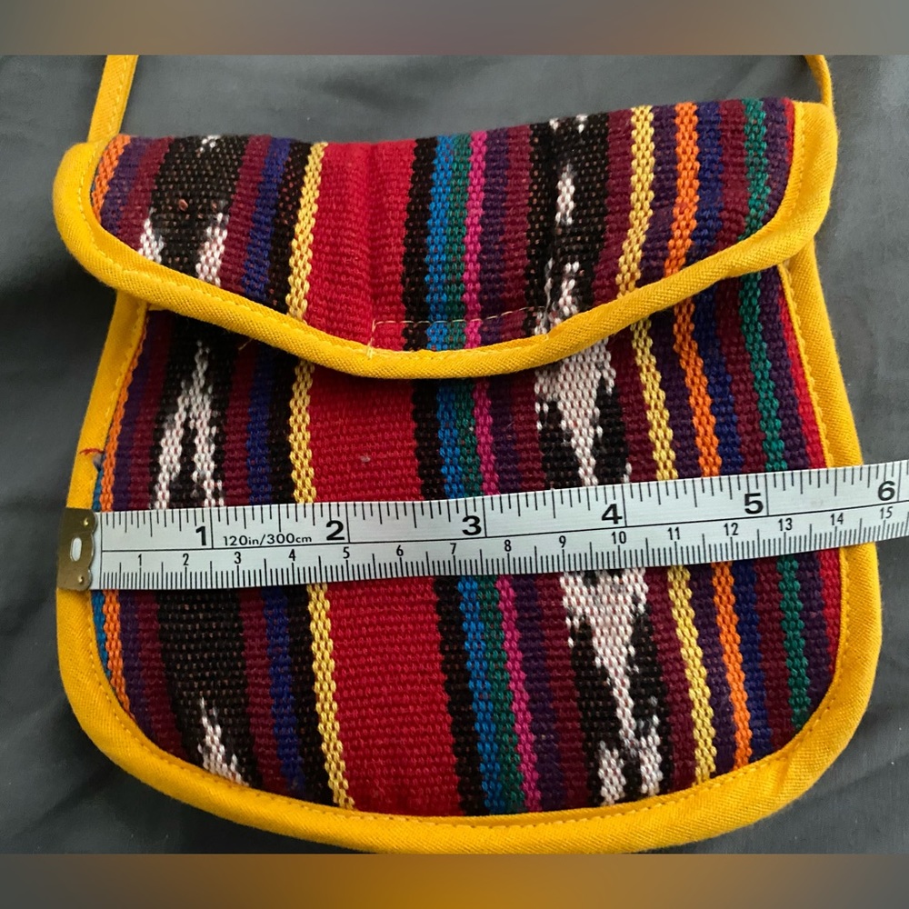 Authentic Guatemalan Small Purse 6” multicolored - Picture 6 of 8